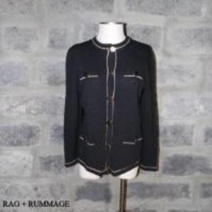 DON SAYRES for Wellmore sz 10 vintage black gold knit